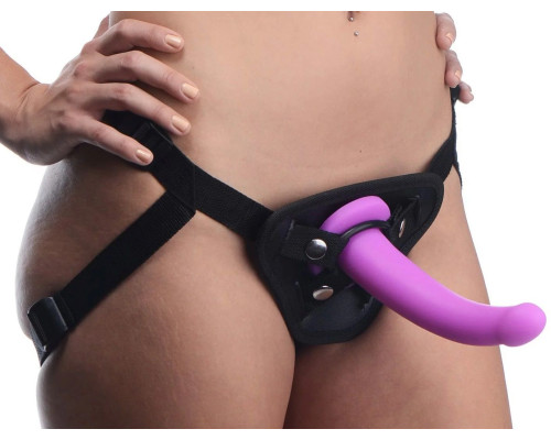 Заказать Лиловый поясной страпон Navigator Silicone G-Spot Dildo with Harness - 17,8 см. Заказать Лиловый поясной страпон Navigator Silicone G-Spot Dildo with Harness - 17,8 см.