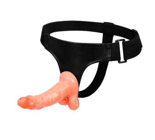 Реалистичный страпон на ремешках - 15,5 см.