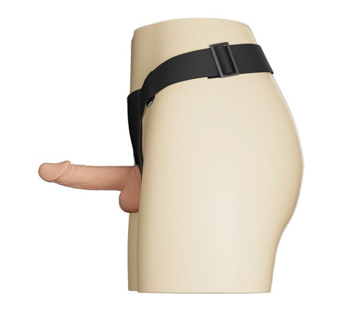 Женский страпон на регулируемых ремешках с вибрацией - 19,4 см.