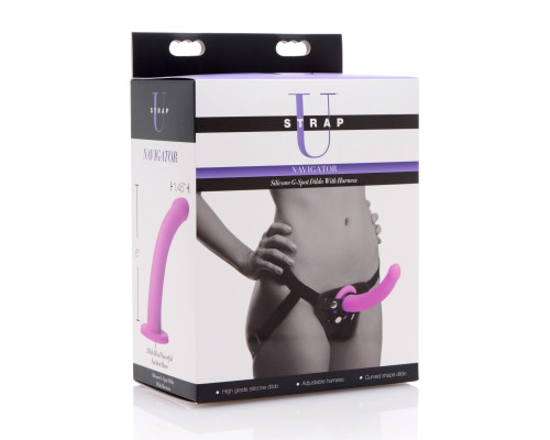 Заказать Лиловый поясной страпон Navigator Silicone G-Spot Dildo with Harness - 17,8 см. Заказать Лиловый поясной страпон Navigator Silicone G-Spot Dildo with Harness - 17,8 см.