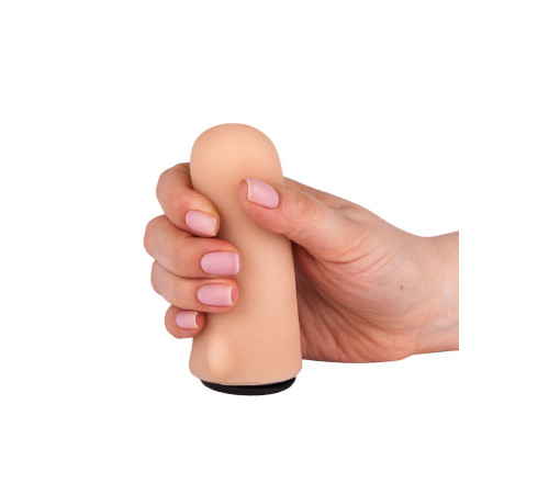 Женский страпон с реалистичной насадкой и вагинальной пробкой - 16 см.