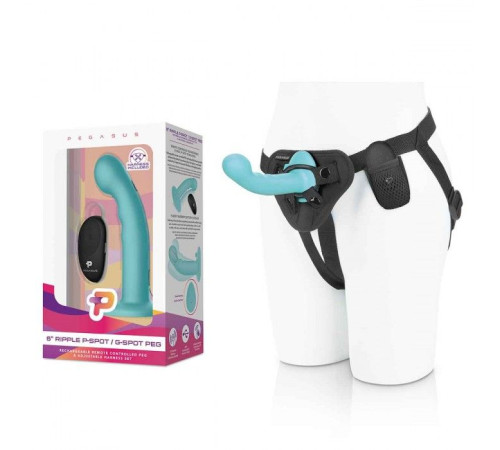Голубая изогнутая насадка 6in Remote Control Ripple P-Spot G-Spot на черных трусиках - 16 см. Голубая изогнутая насадка 6in Remote Control Ripple P-Spot G-Spot на черных трусиках - 16 см.