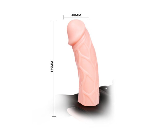 Телесный фаллоимитатор на трусиках Jessica Strap-On - 15,5 см.