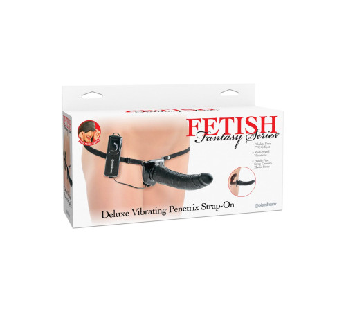 Черный страпон с вагинальной пробкой Deluxe Vibrating Penetrix Strap-On - 19 см. Черный страпон с вагинальной пробкой Deluxe Vibrating Penetrix Strap-On - 19 см.