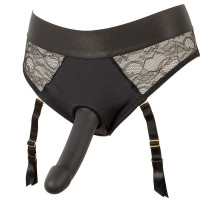 Черный женский страпон Strap-on Set: трусики и насадка