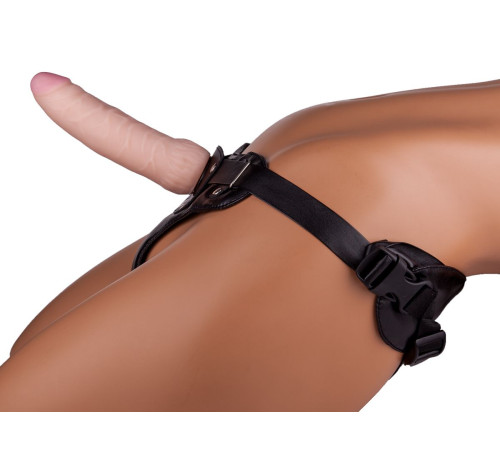 Черный пояс-трусики с двумя телесными насадками Soft-Dolli - 15,7 и 10 см. Черный пояс-трусики с двумя телесными насадками Soft-Dolli - 15,7 и 10 см.